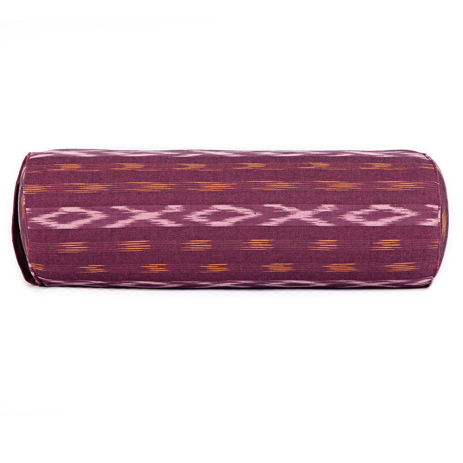 bodhi Ethno Collection: Yoga-Bolster (rund), Ikat-Webstoff, weinrot 1 St