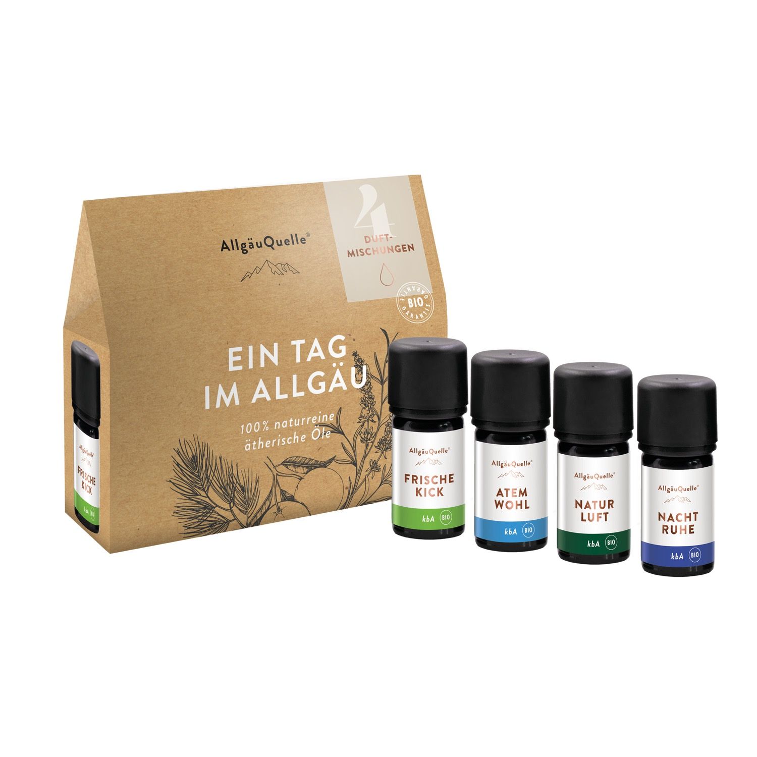 Allgäuquelle Bio Duftöl-Set Duftmischungen. Ätherische Öle für Diffuser - Aromatherapie,Entspannung