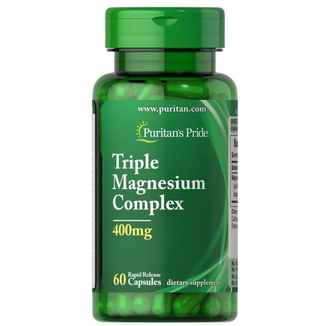 Puritan's Pride Dreifach-Magnesium-Komplex 400 mg mit schneller Freisetzung 60 Pc
