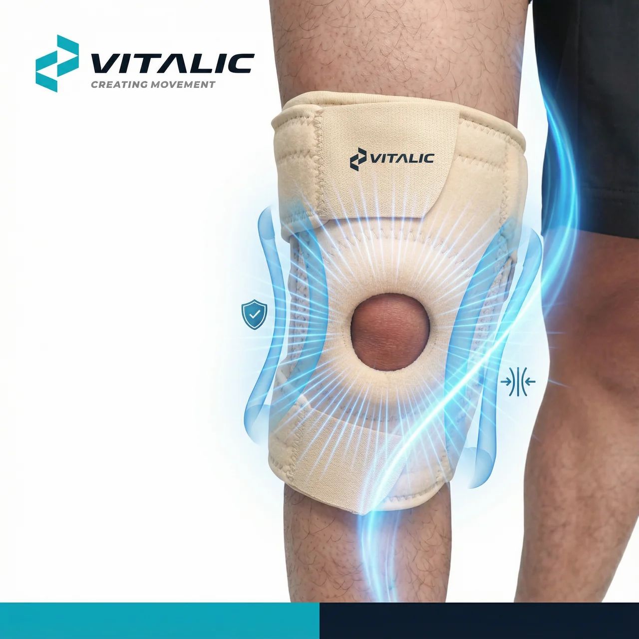 VITALIC 2x Patellabandage – Kniebandage – Kniegurt – Knieunterstützung