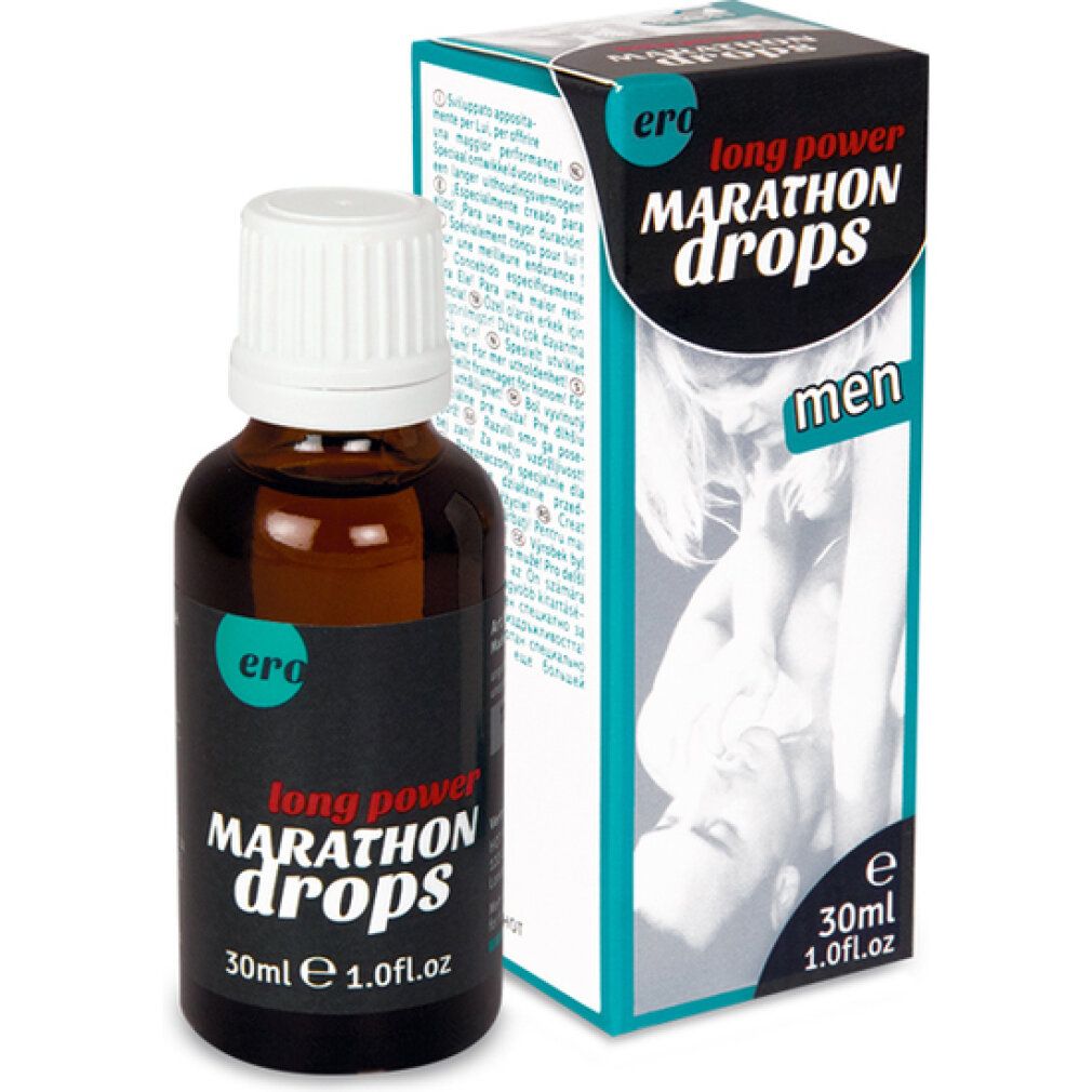 Rückseite der Marathon Drops-Verpackung mit detaillierten Inhaltsstoffangaben.