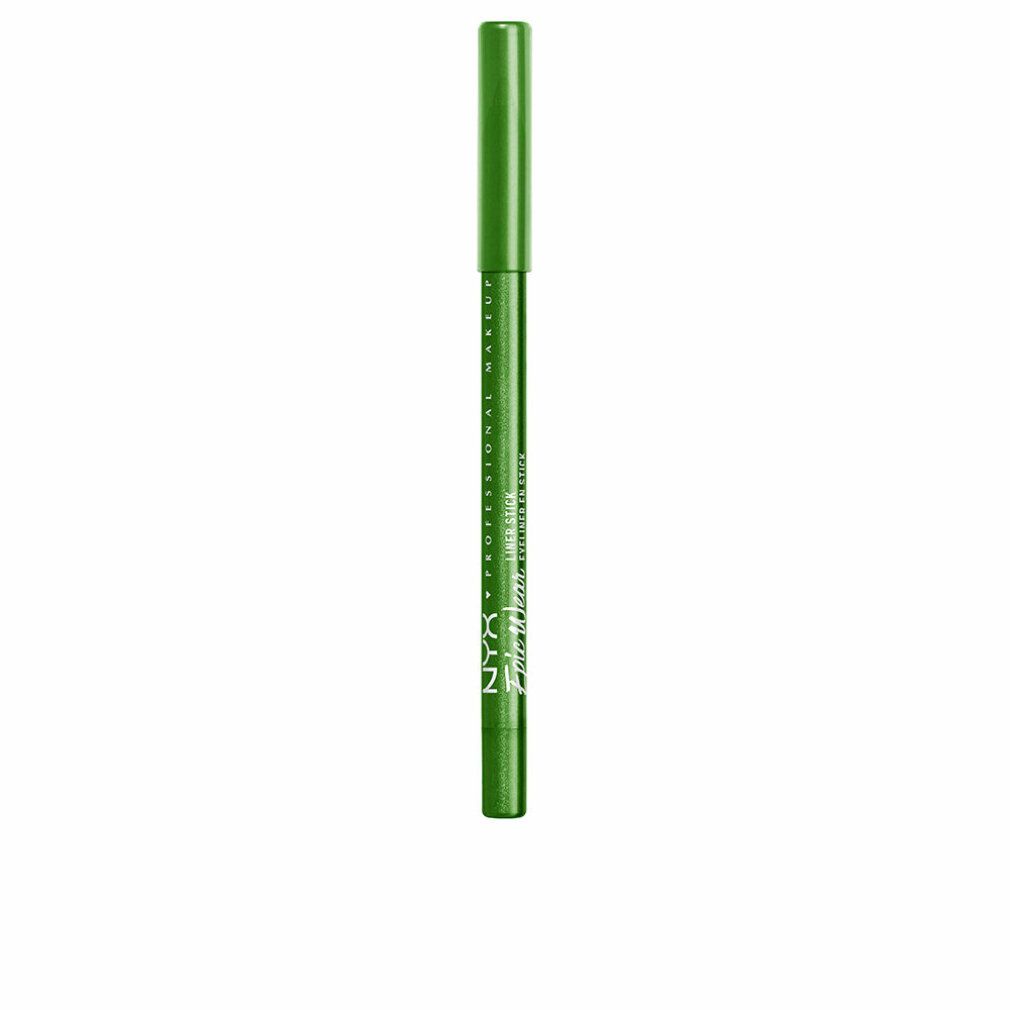 Grüner Eyeliner-Stift. Aufschrift: NYX PROFESSIONAL MAKEUP. Produktname und Farbe sind sichtbar.