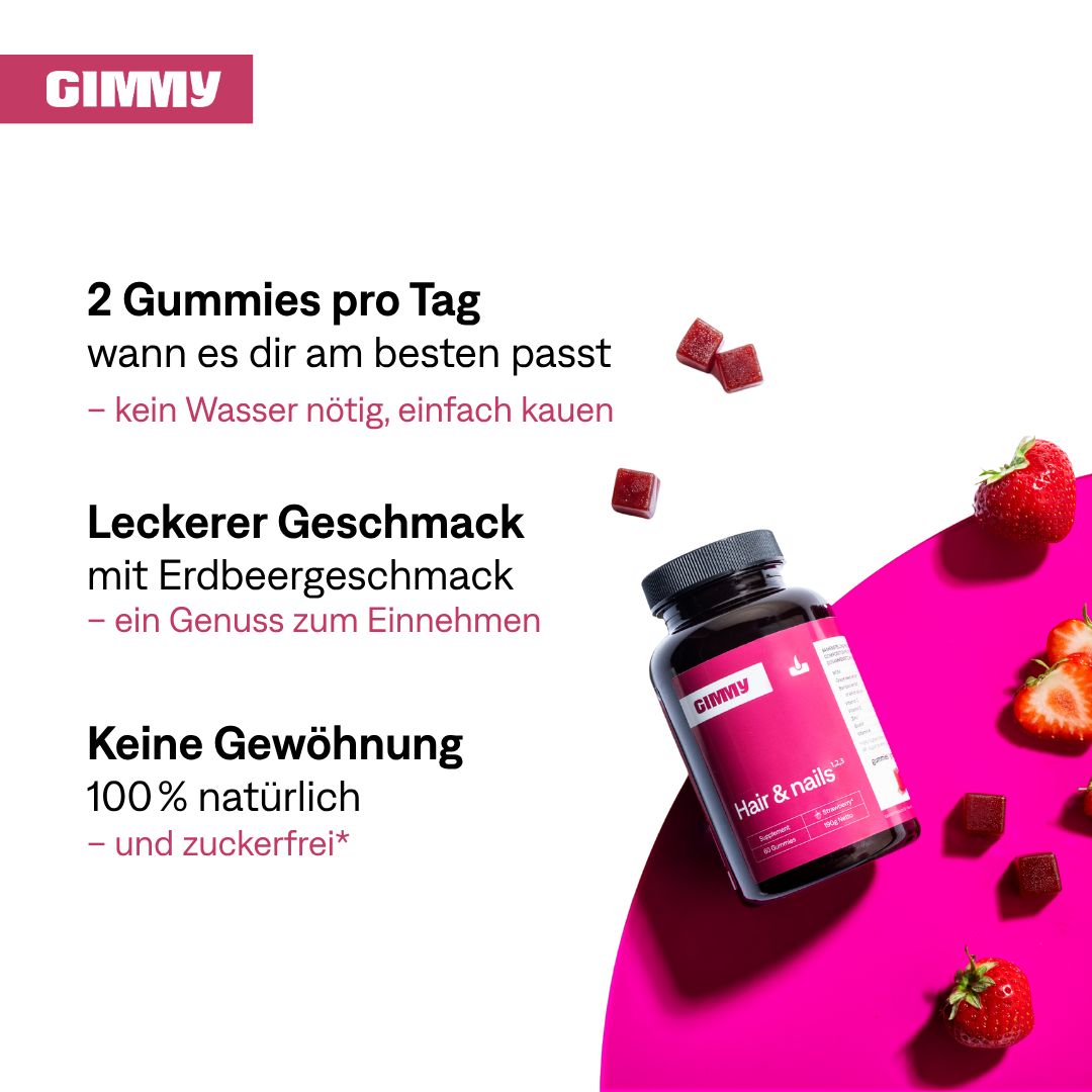 GIMMY Hair & Nails Gummies - Nahrungsergänzungsmittel für Haar und Nägel