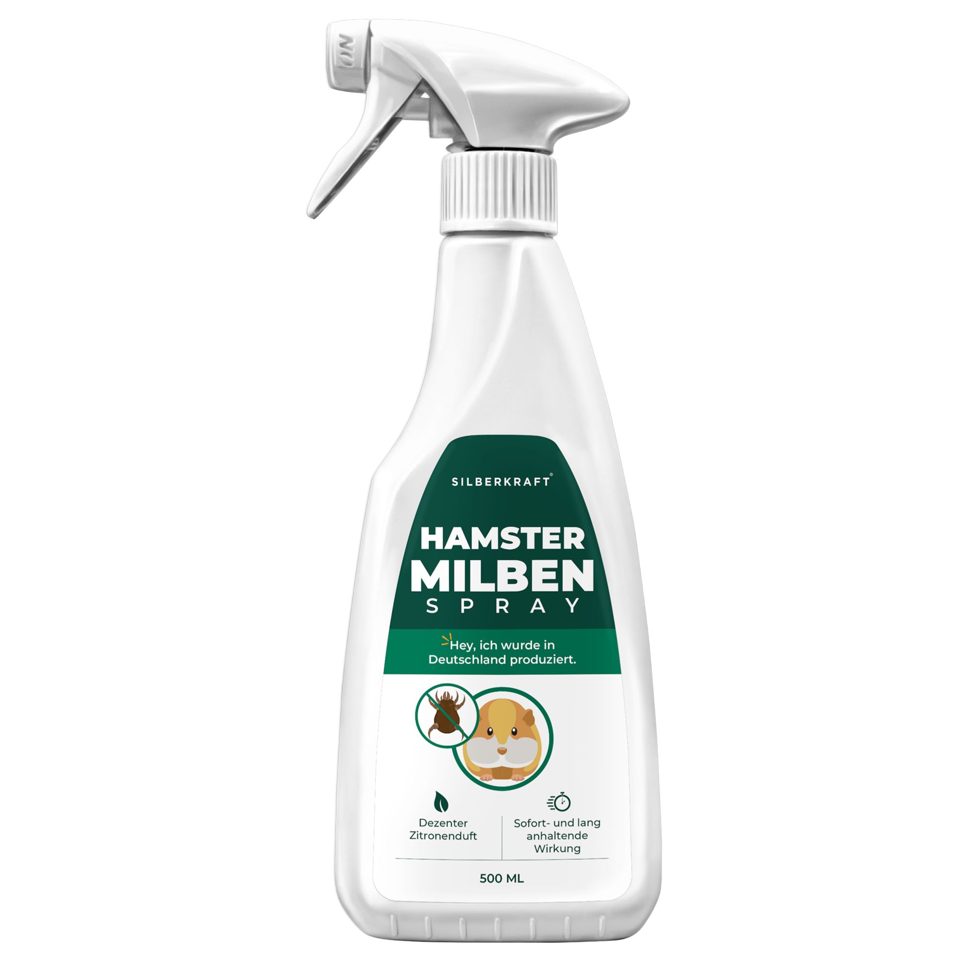 Sprühflasche SILBERKRAFT Hamster Milben Spray, 500 ml.