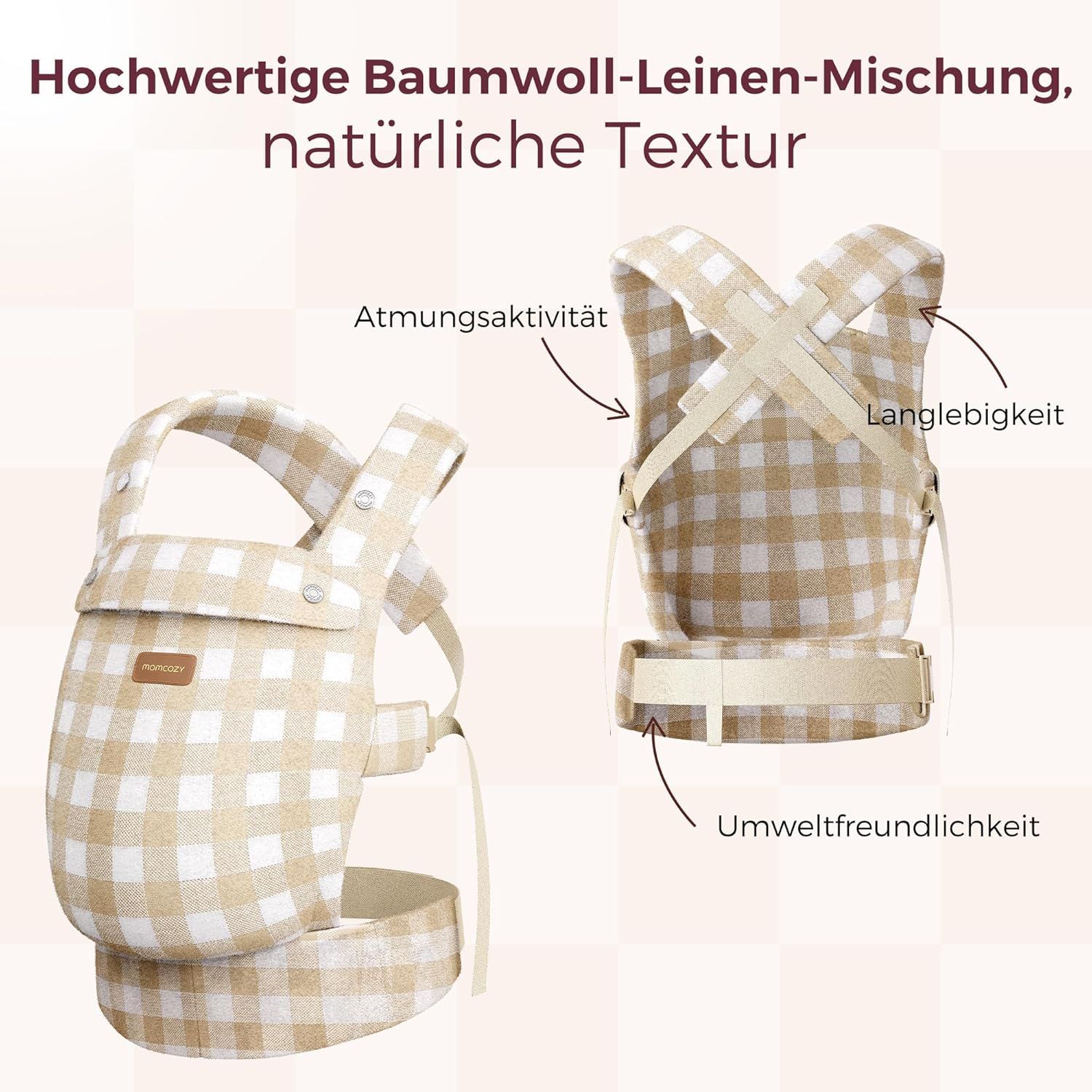 Momcozy Baby Trage Schiefer-Karo