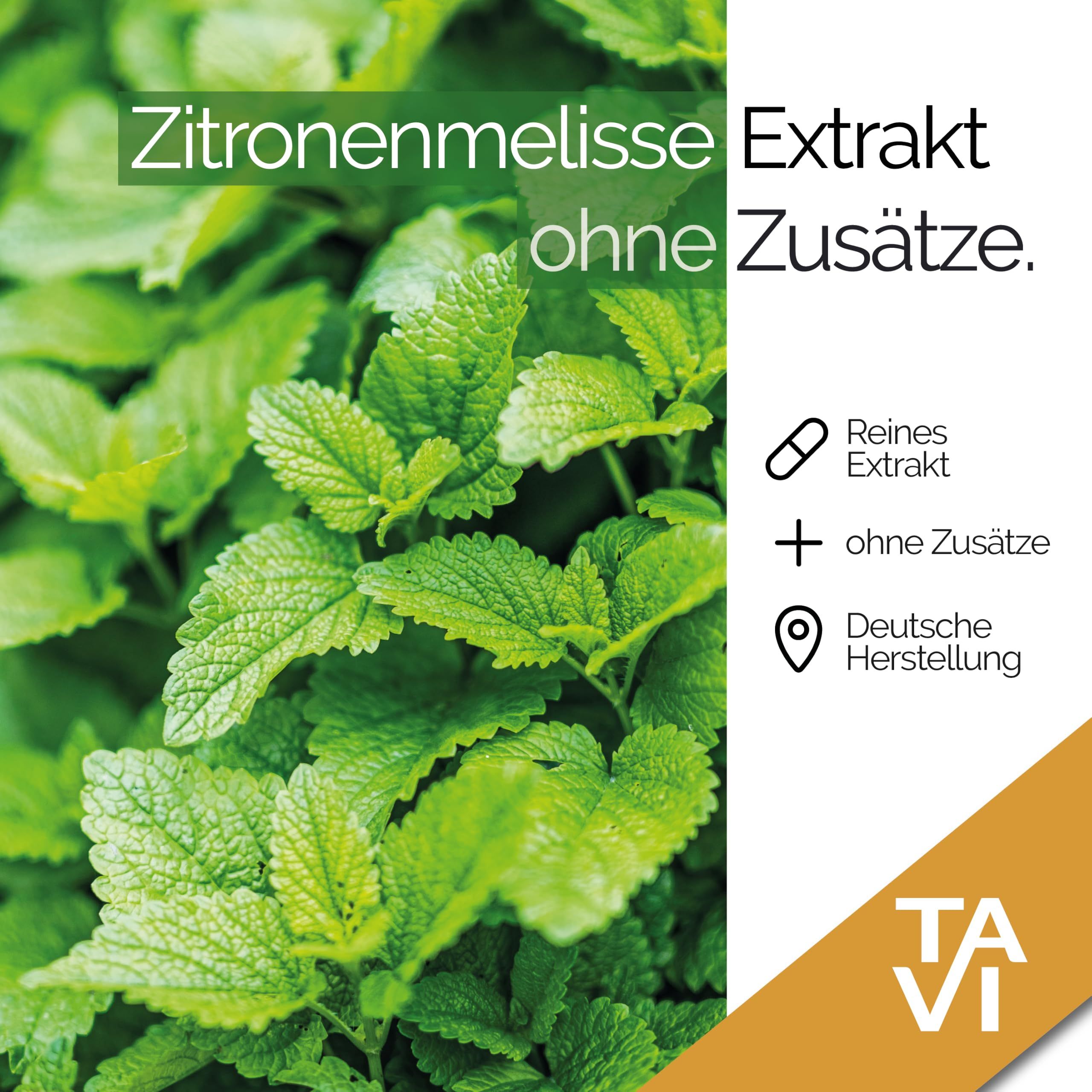 TAVI® Zitronenmelisse Extrakt Kapseln (Melisse, Lemon Balm, Rosmarinsäure)
