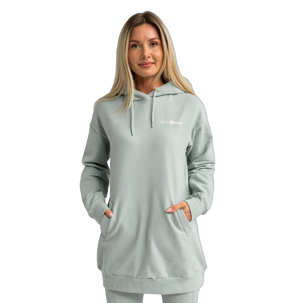 GymBeam Hoodie Damen Longline regular mit Kapuze Eucalypt 1 St