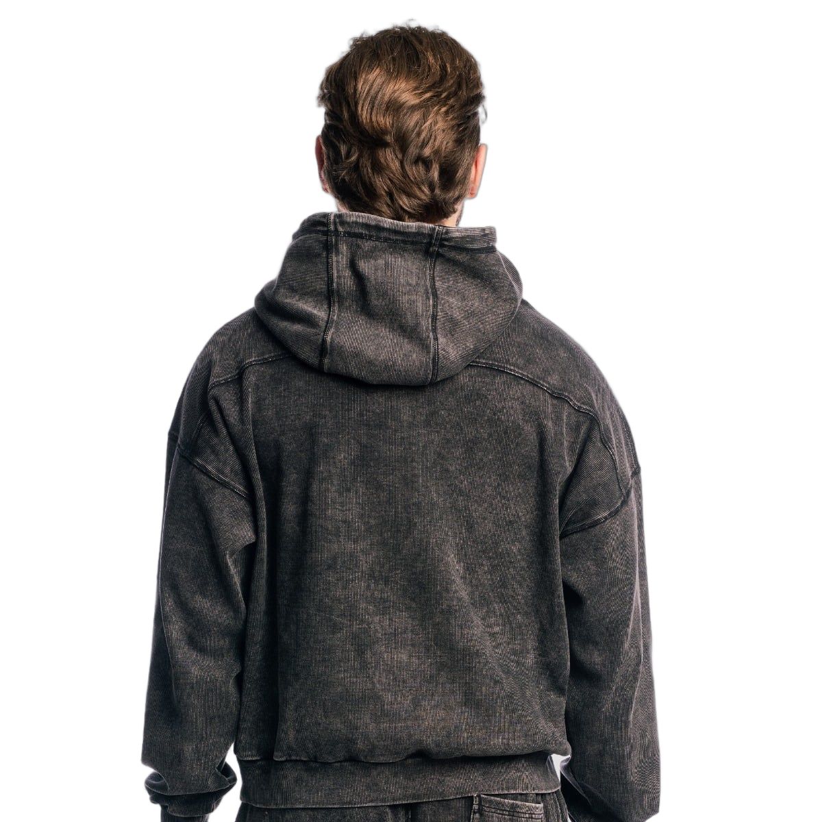 GymBeam Hoodie Herren Oversized mit Kapuze in Washed Black