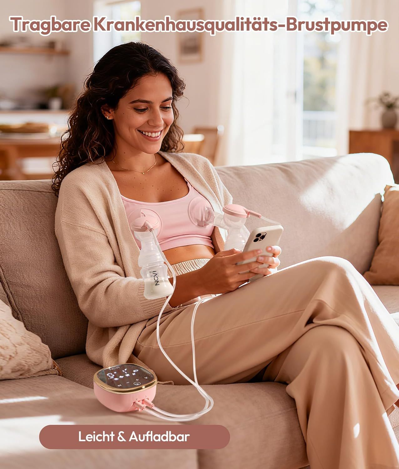 NCVI Milchpumpe Elektrisch Rosa