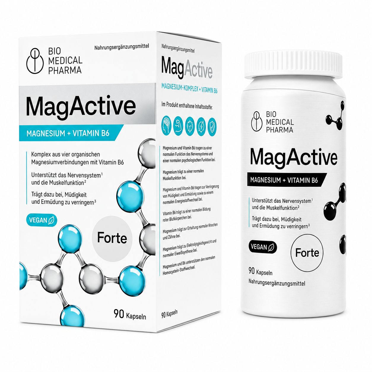 Bio Medical Pharma Capsule Complesso di Magnesio MagActive con Vitamina B6