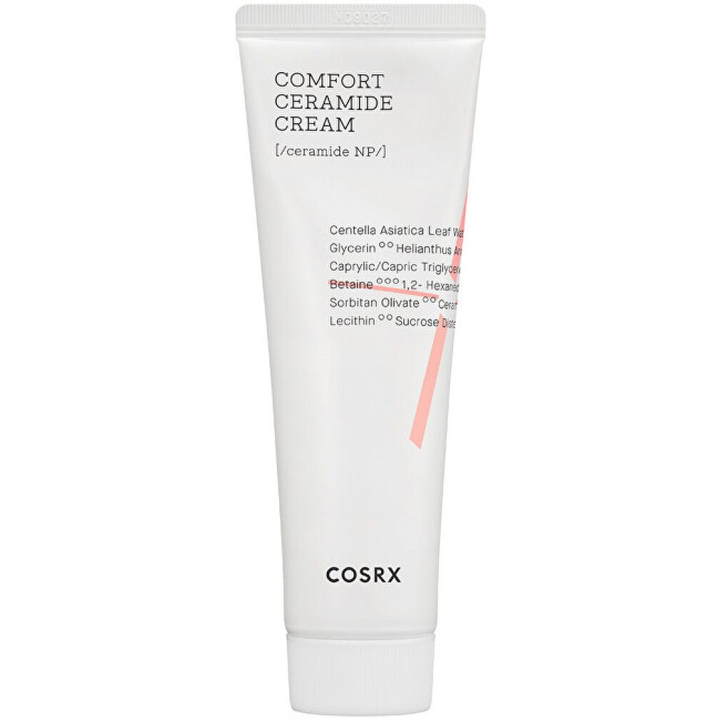 Tube COSRX Balancium Comfort Ceramide Cream mit Text.