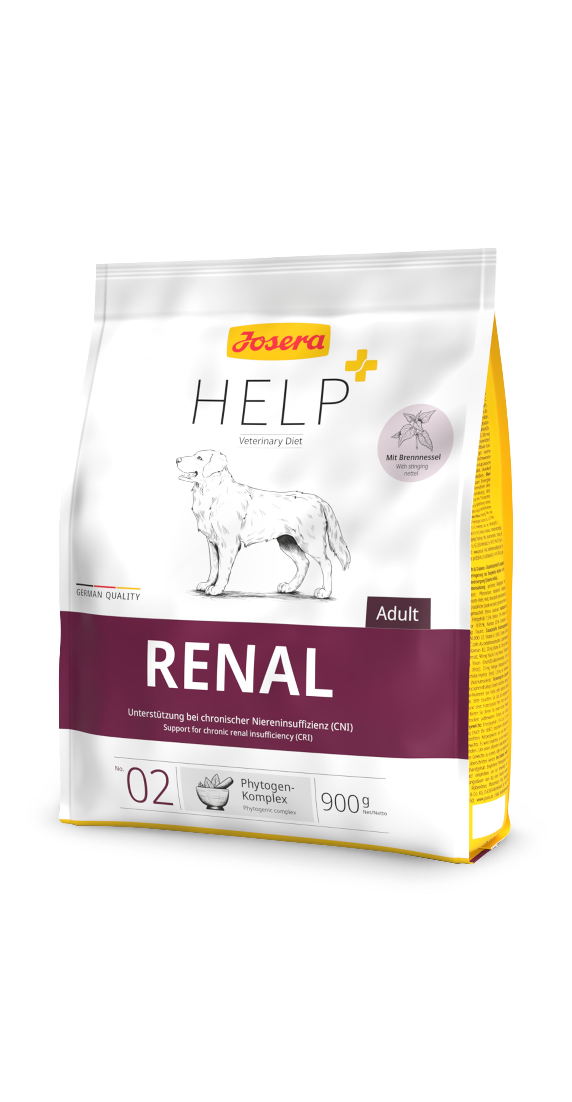 Josera Help Renal Adult Hundefutter-Beutel, 900g. Unterstützt bei chronischer Niereninsuffizienz.