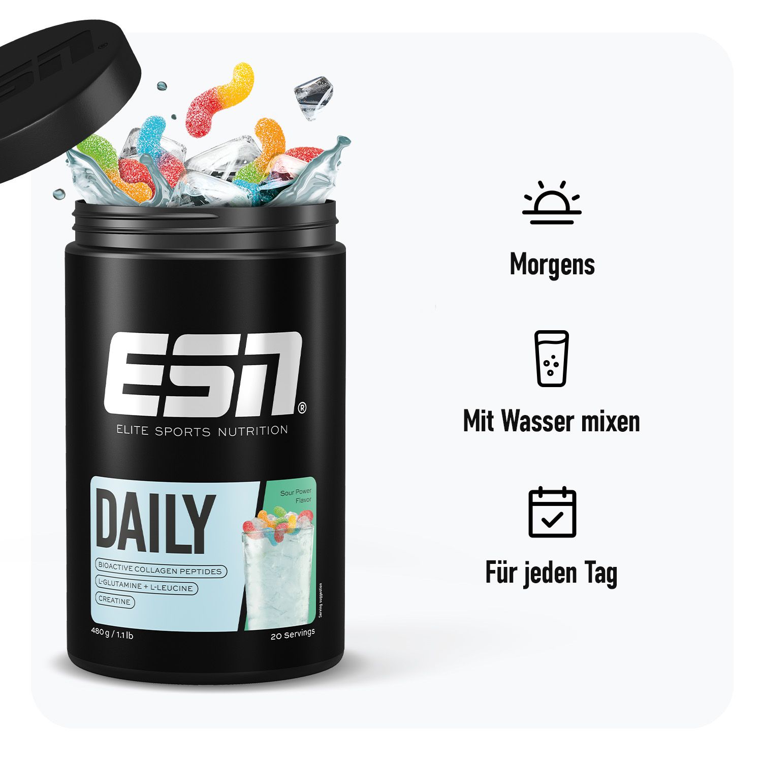 ESN Daily Kollagen, Glutamin, Kreatin Pulver