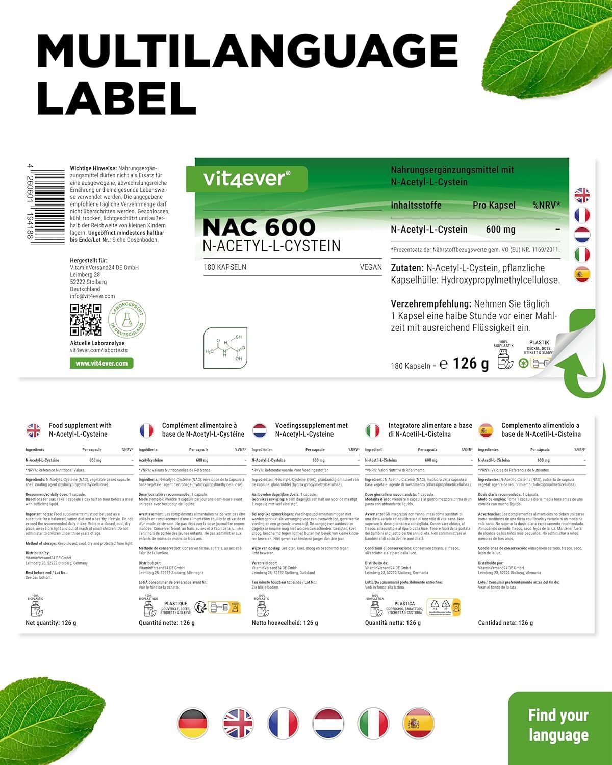 vit4ever NAC - N-Acetyl L-Cystein