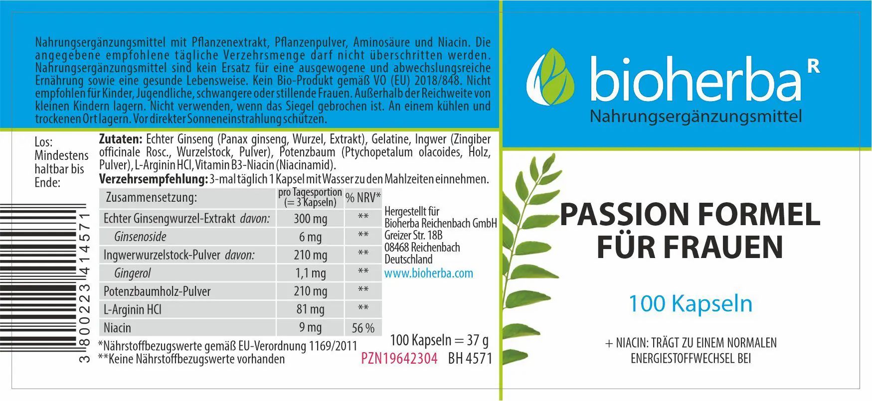 Bioherba Passion Formel für Frauen Kapseln