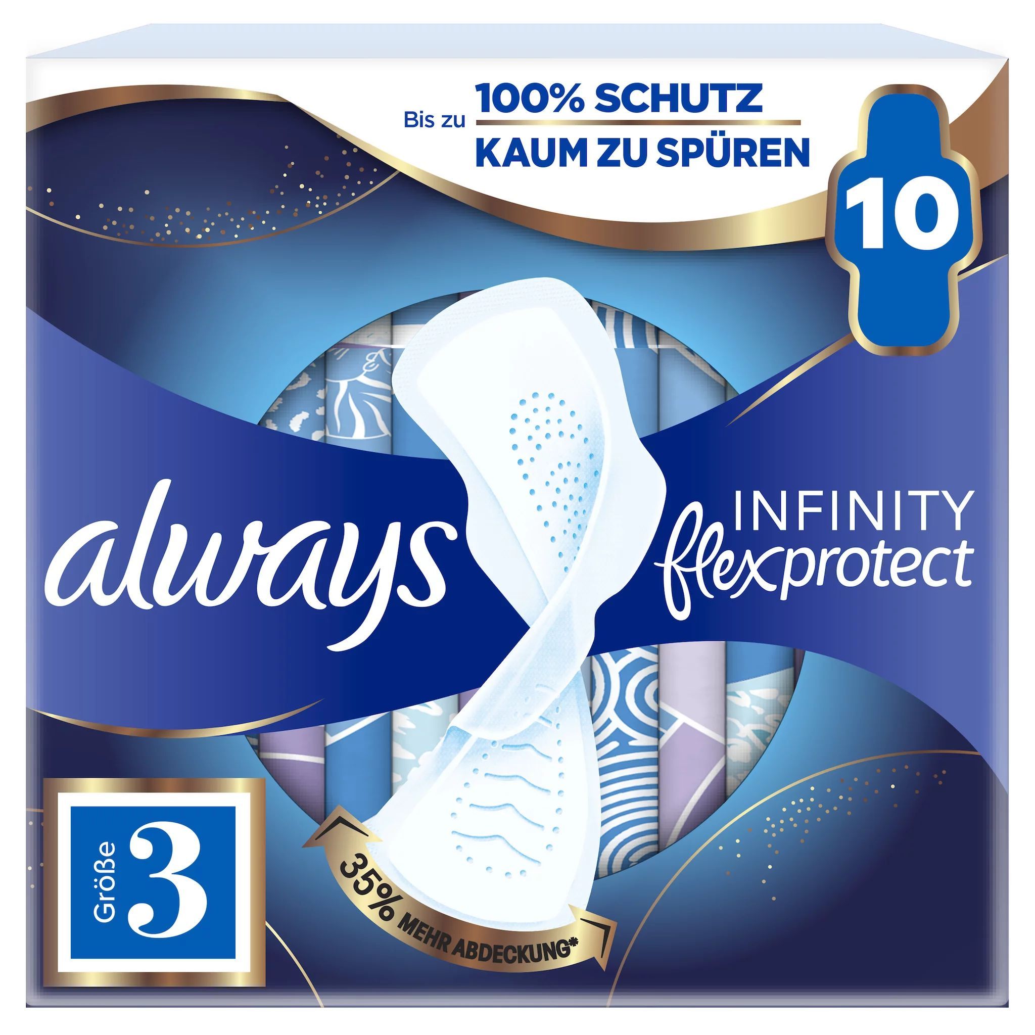 always Binde Infinity FlexProtect Night mit Flügeln 10 St