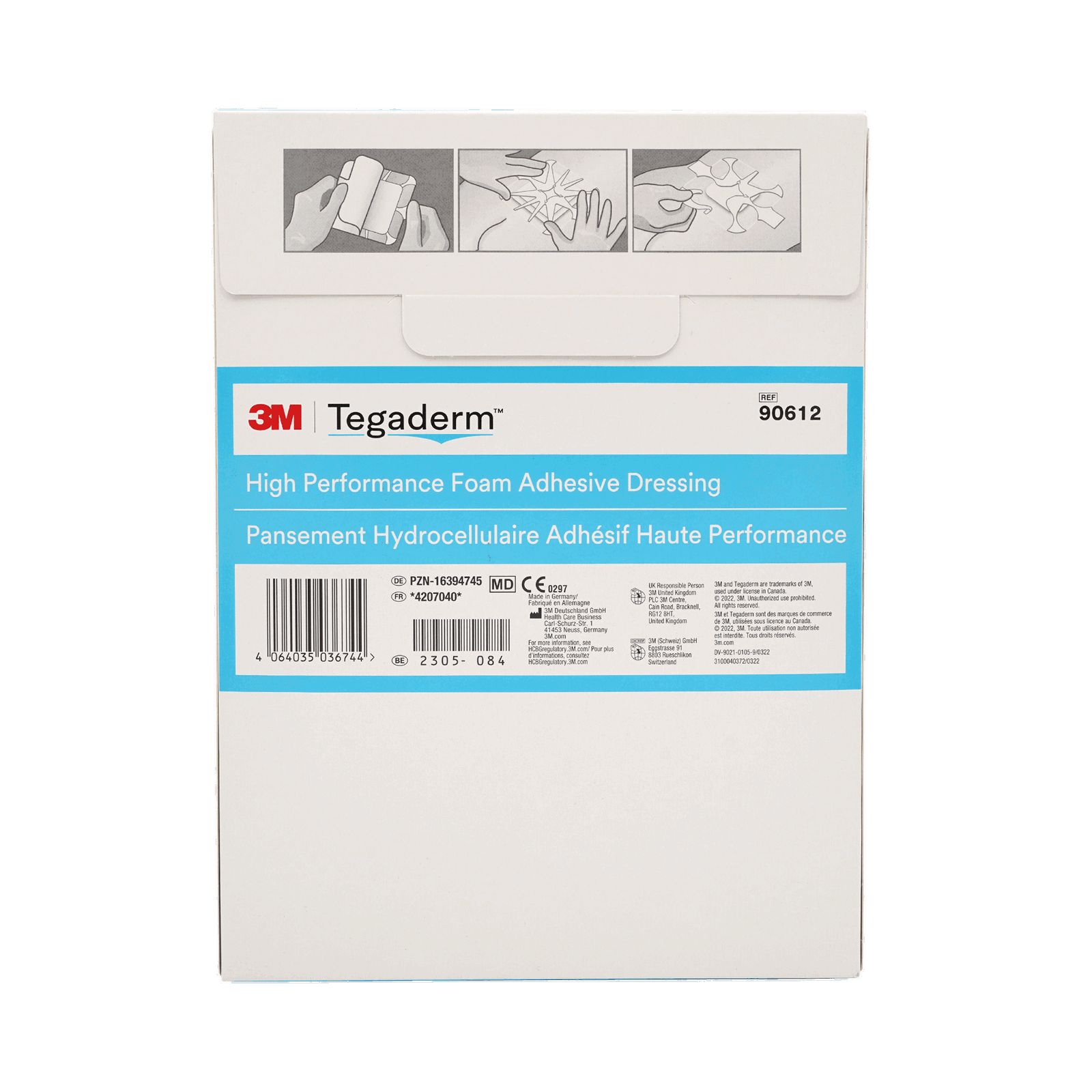 TEGADERM Foam klebend 14,3x14,3 cm 90612
