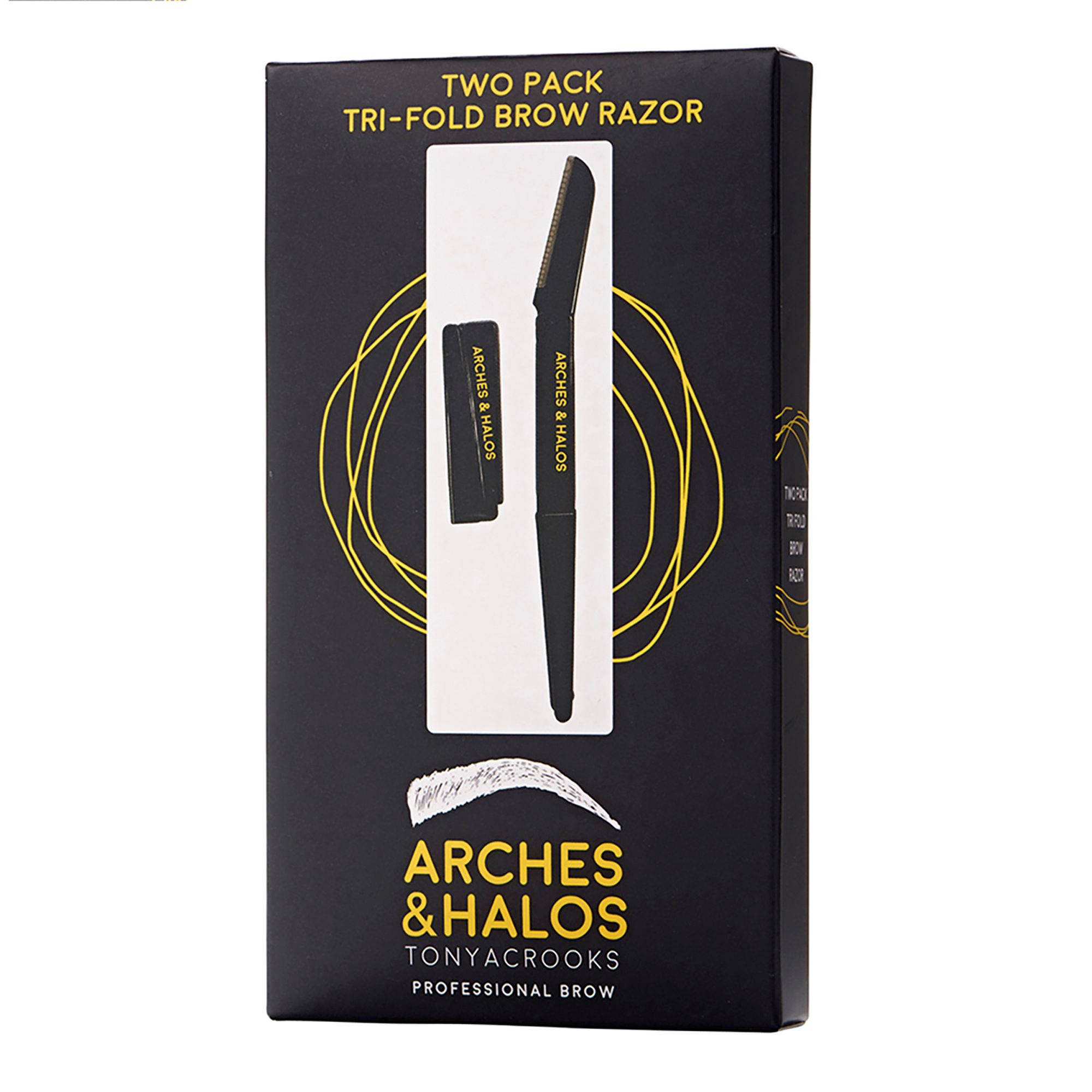 Two Pack Tri- Fold Eyebrow Razor von Arches and Halos for Unisex
