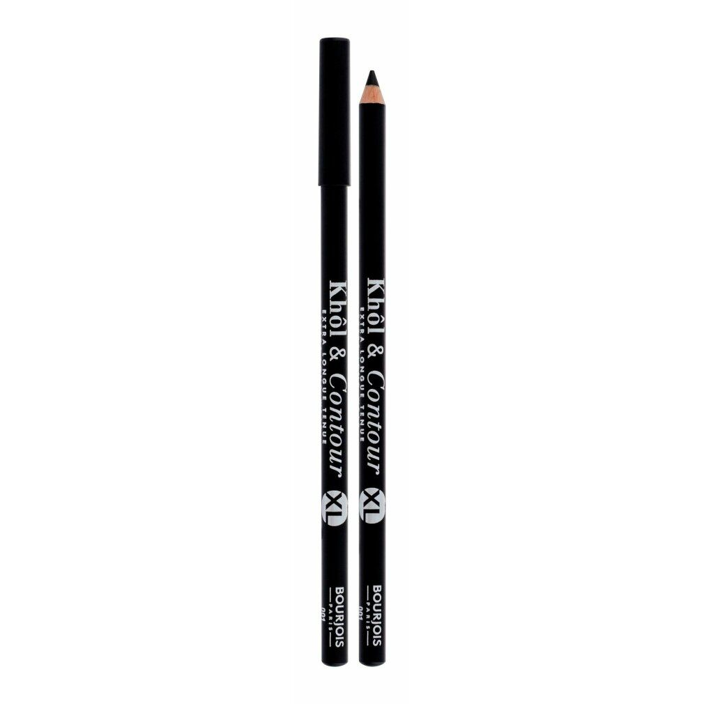 Zwei schwarze Kajalstifte mit Kappe. Aufschrift: Khol & Contour XL. Marke: Bourjois.