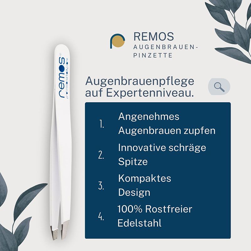 REMOS Augenbrauenpinzette, 9 cm, weiß