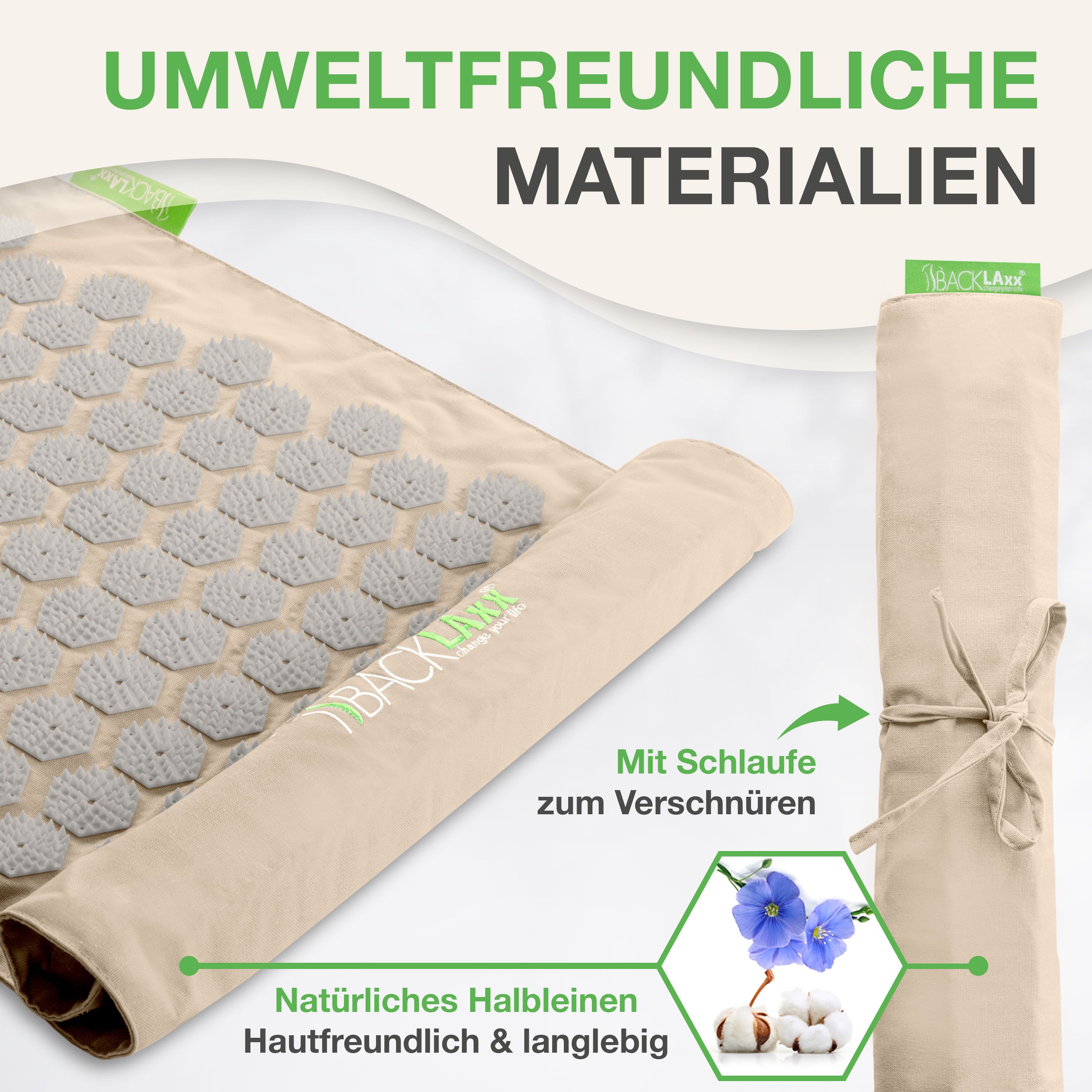 BACKLAxx® Akupressurmatten Set To-Go "Original" mit Tasche