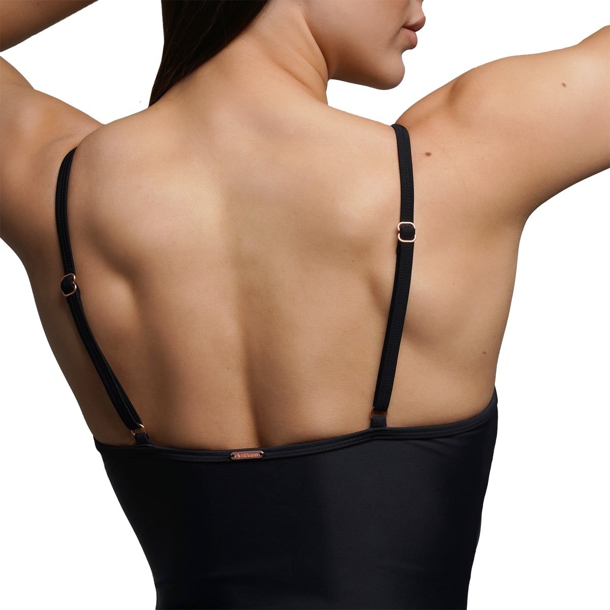 GymBeam Badeanzug Damen mit verstellbaren Trägern, Polstern und ARUBA Schwarz