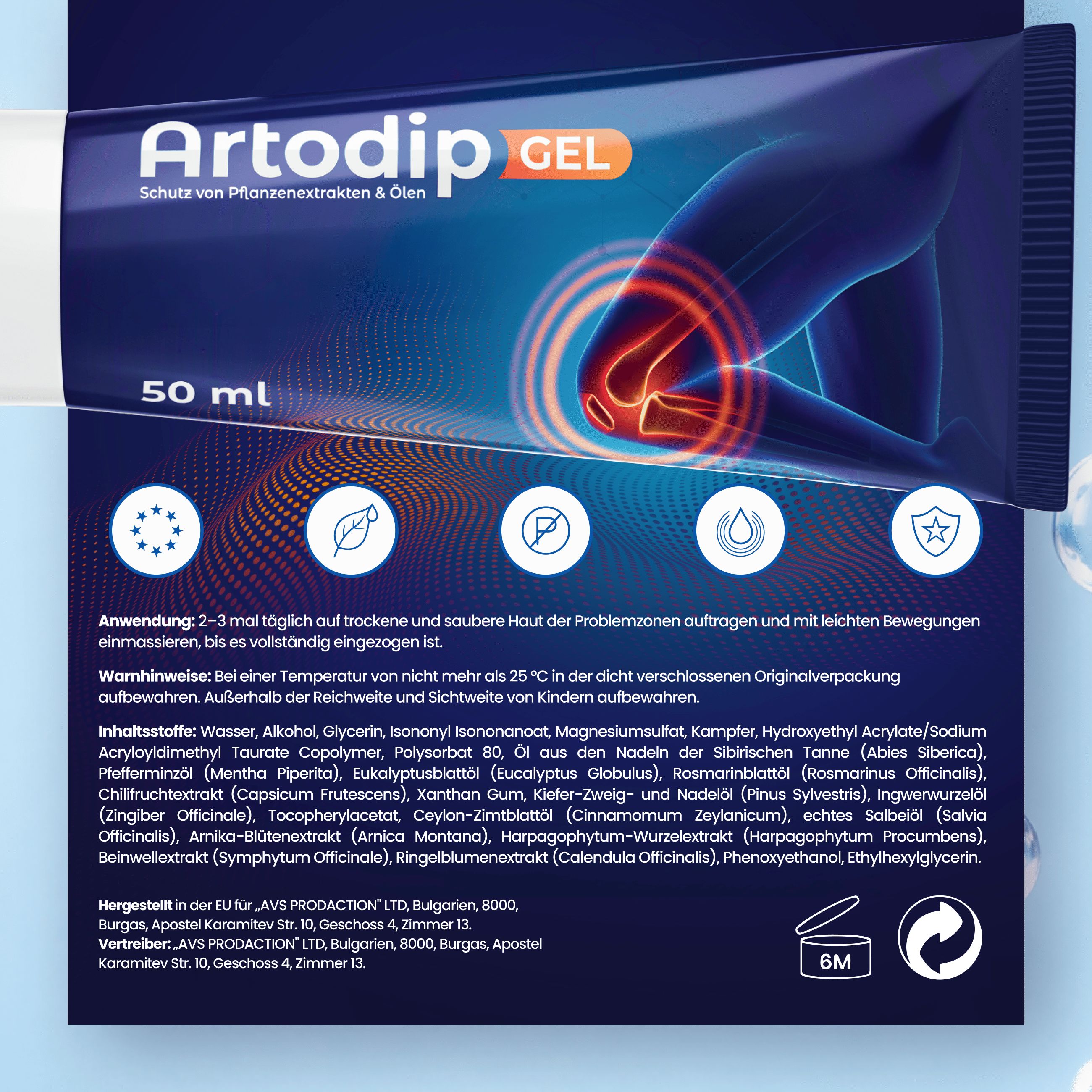 Artodip-Gel mit Pflanzenextrakten & Ölen