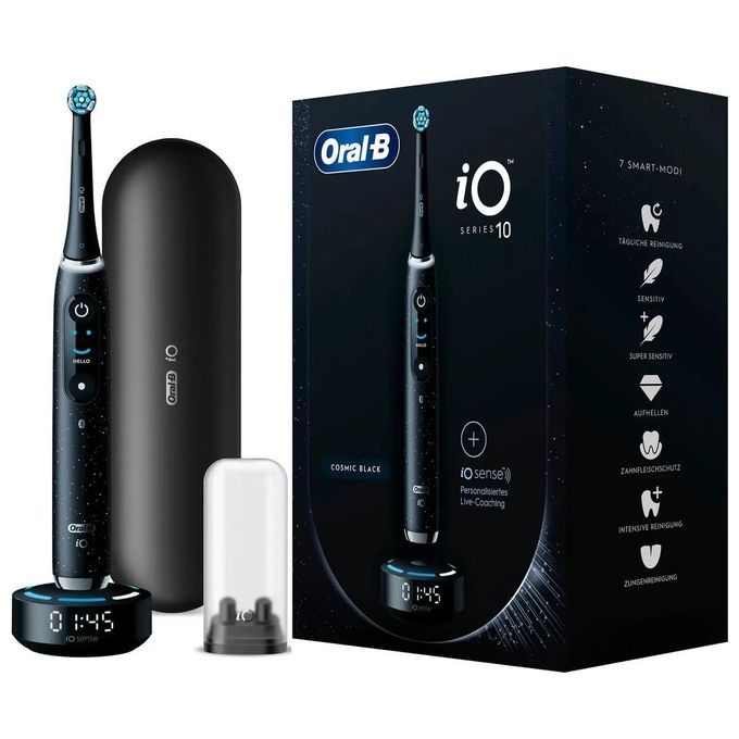 Oral-B - Elektrische Zahnbürste "iO Series 10 + Lade-Reiseetui" in Schwarz