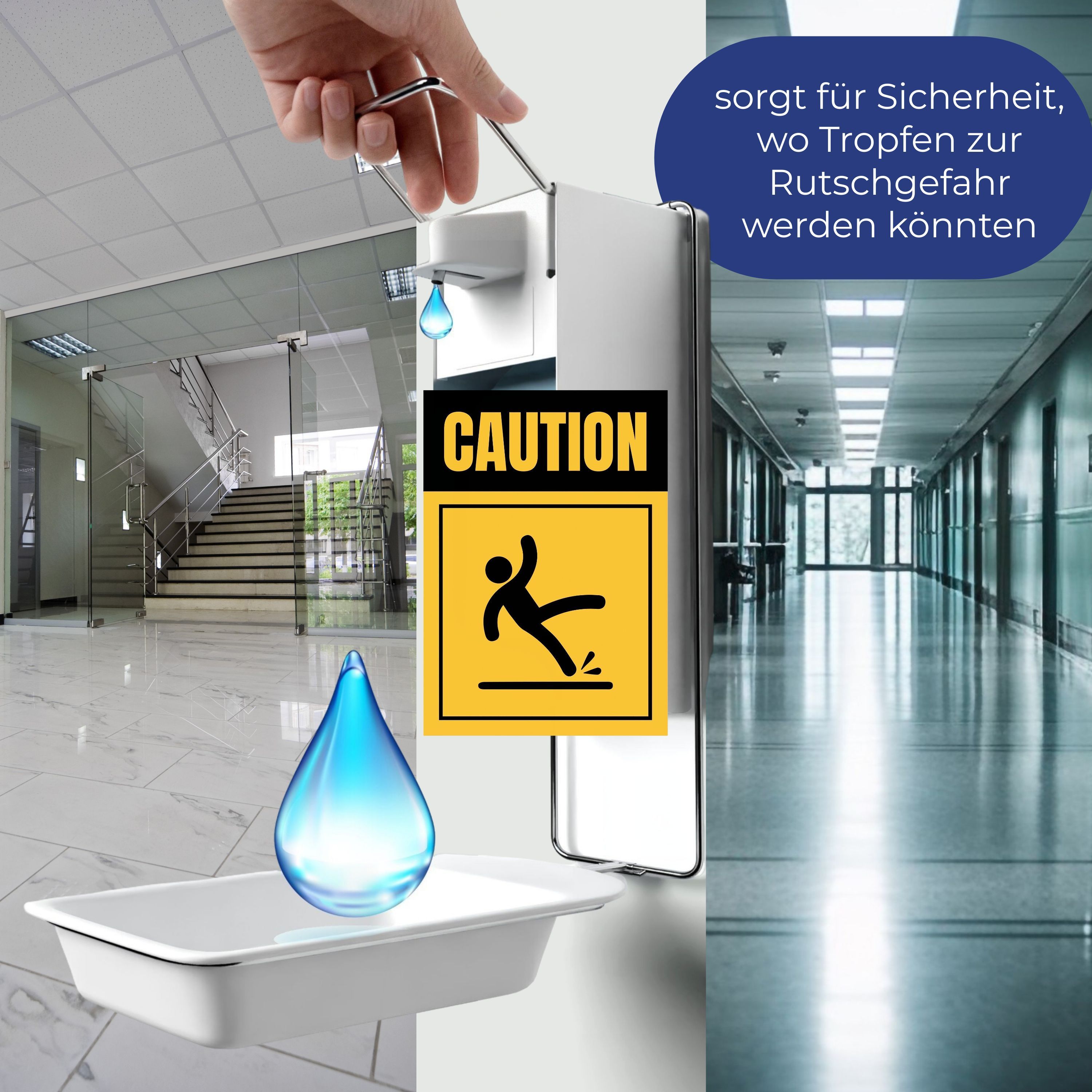 Horn Medical Desinfektionsmittel- / Seifen-Wandspender inkl. Abtropfschale