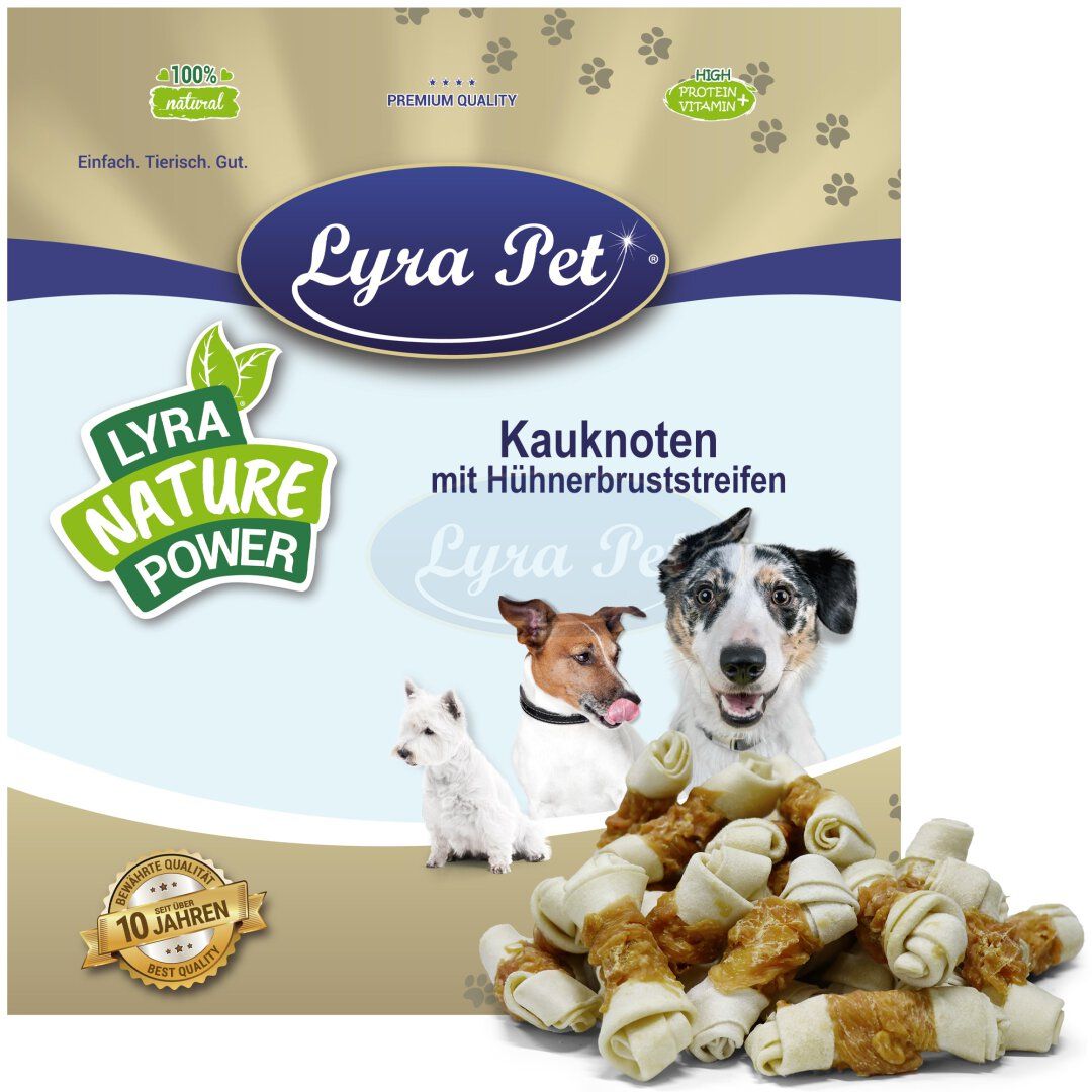 Lyra Pet® Kauknoten mit Hühnerbruststreifen