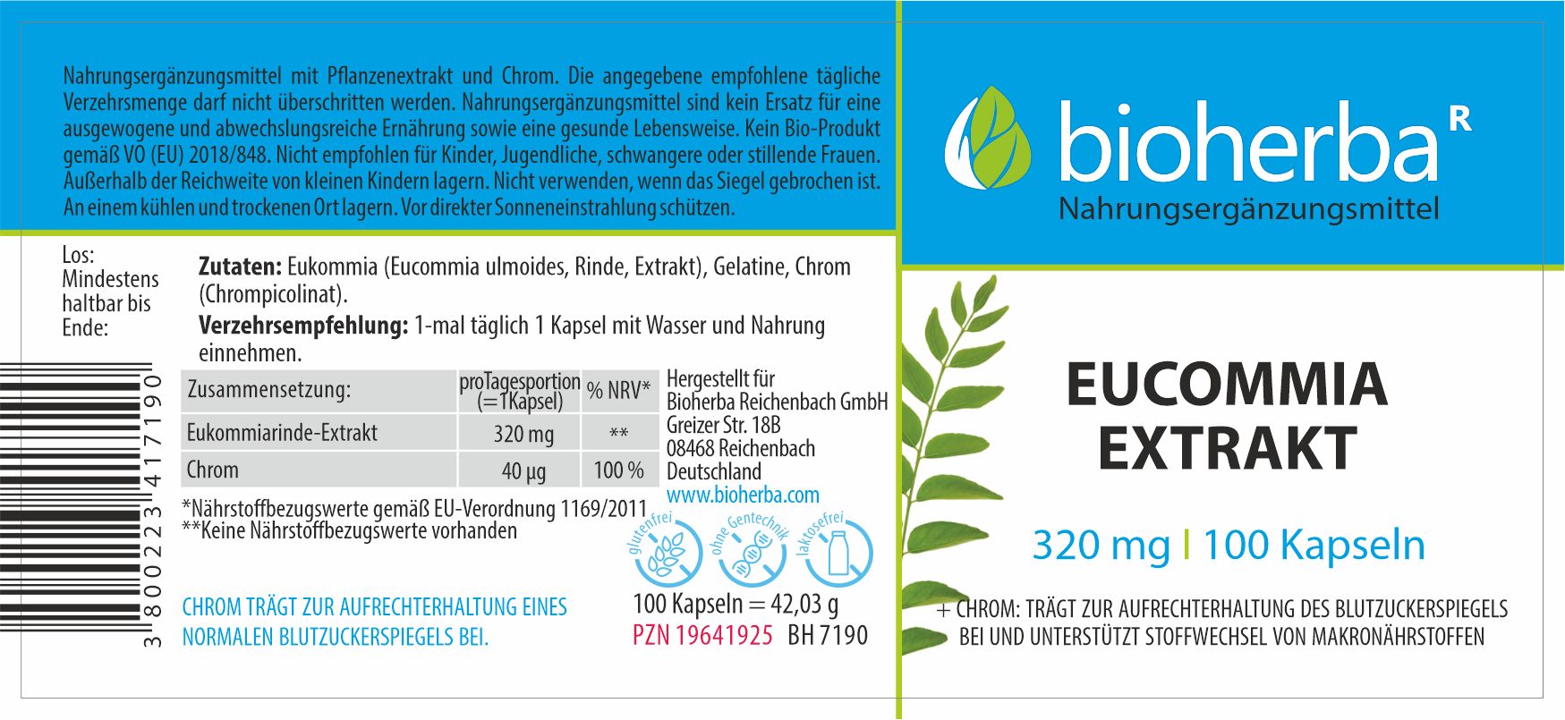 Bioherba Eucommia Extrakt Kapseln