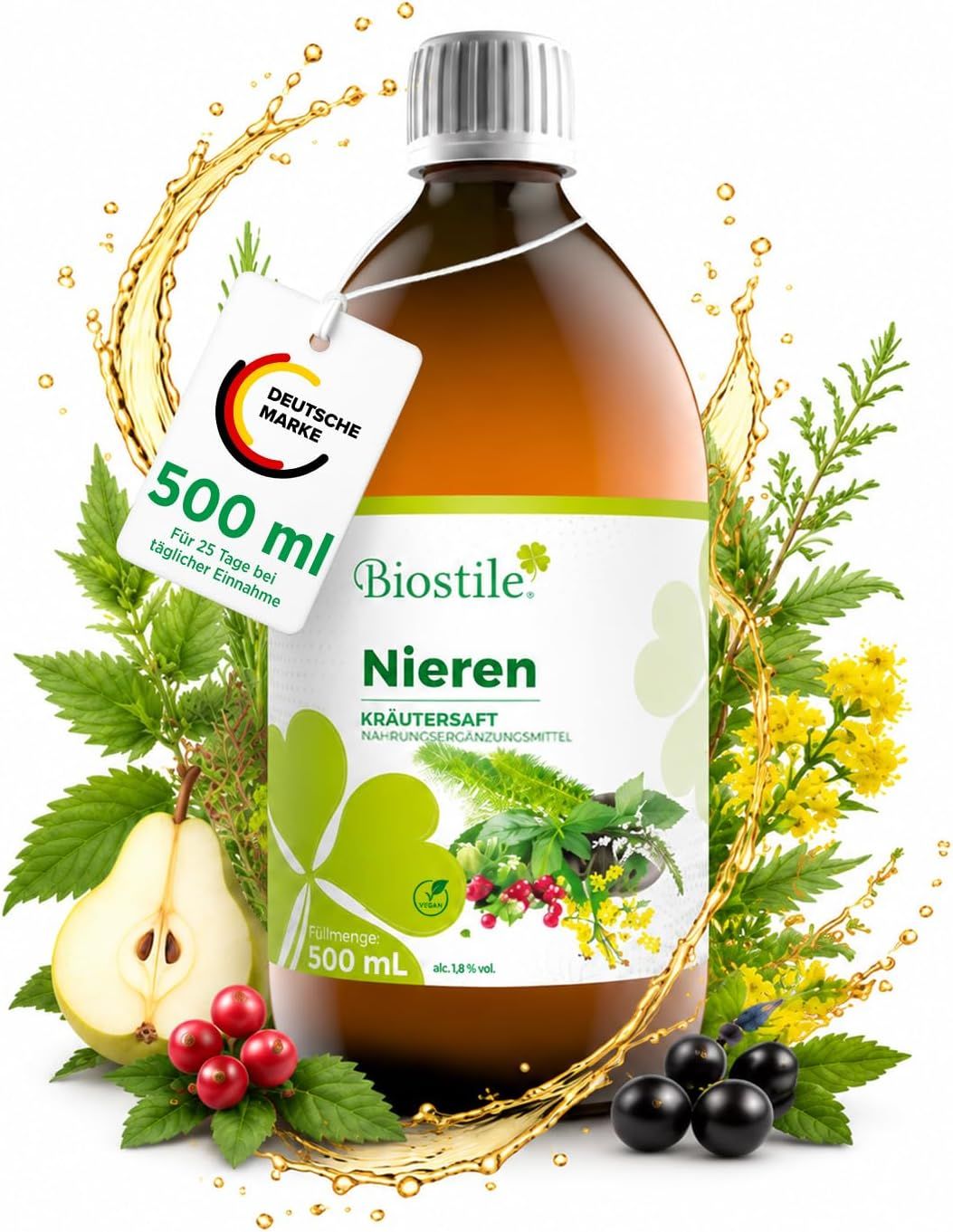 Biostile Niere Sirup – Kräutergetränk für Niere & Blase mit Goldrute
