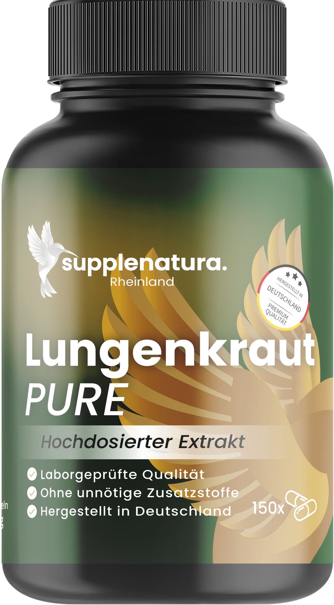 supplenatura Rheinland® Lungenkraut Kapseln - 400mg hochdosierter Lungenkrautextrakt
