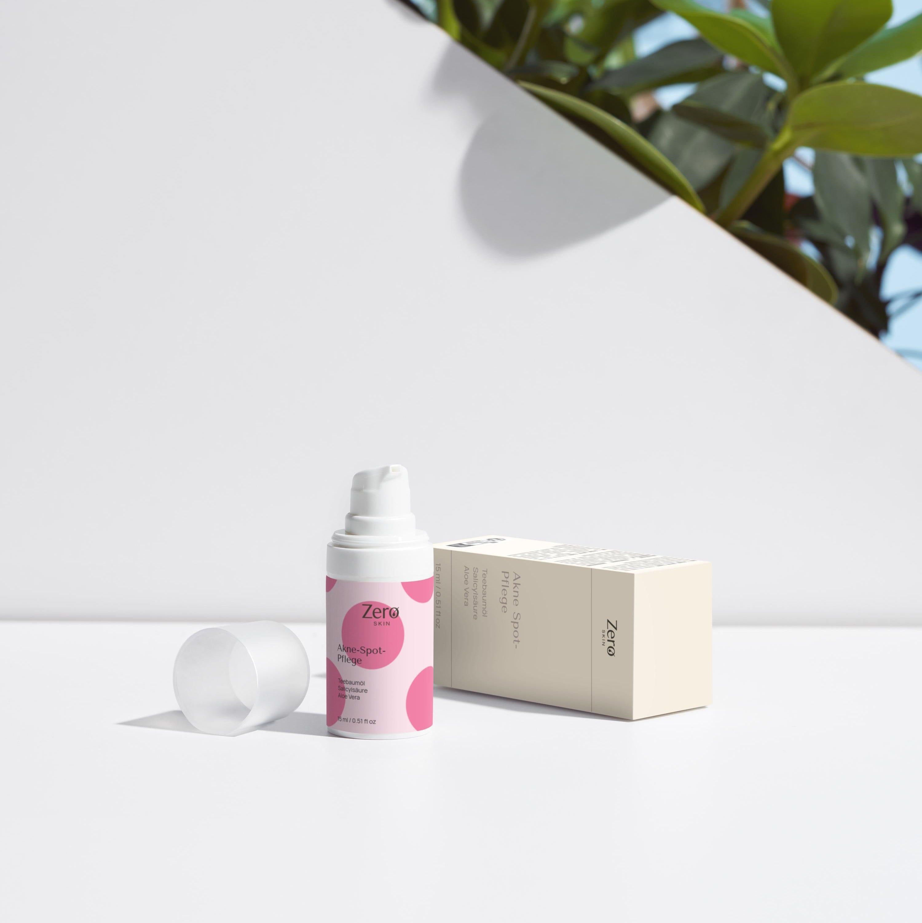 Zero Skin Akne Spot Pflege, Teebaumöl, Salicylsäure, klärend & beruhigend für ölige und unreine Haut