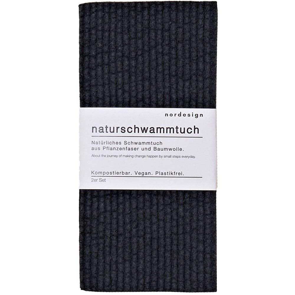 nordesign Naturschwammtuch schwarz 2 St