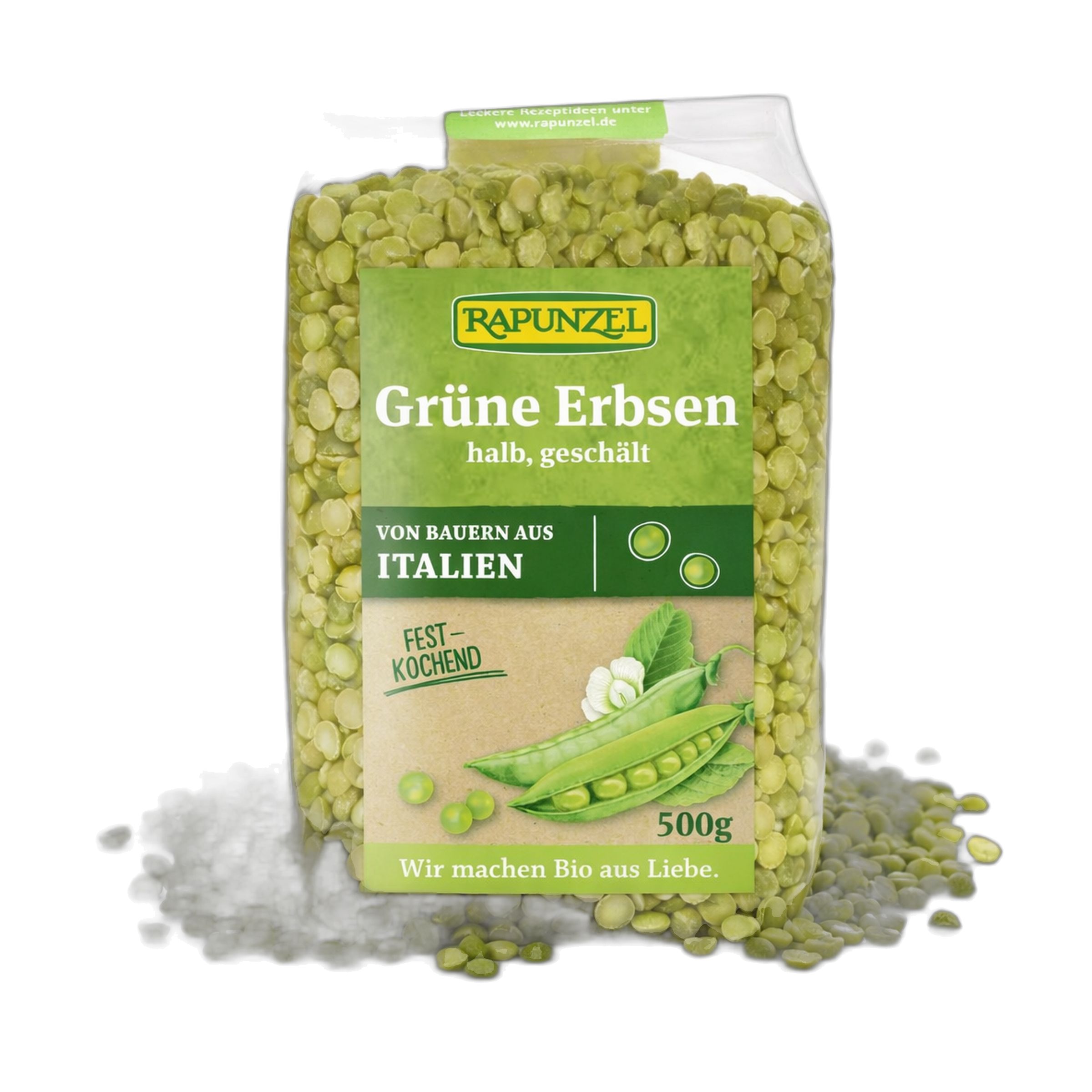 Rapunzel Bio Erbsen grün halbiert und geschält 1 St