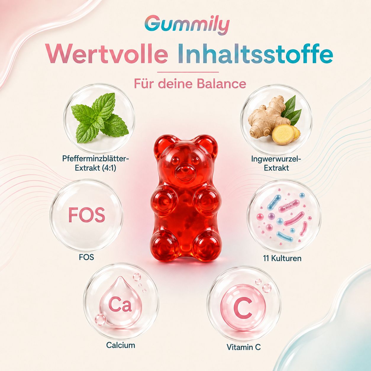 Gummily®  Darmbakterien 52 Mrd. KBE - 11 Milchsäurebakterien & Calcium, zuckerfrei