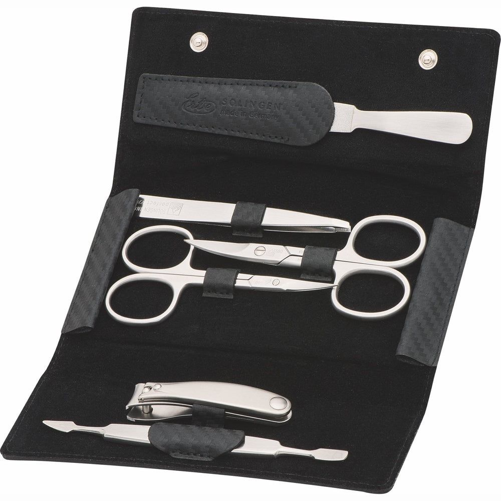 Erbe Solingen Maniküre Druckknopfetui Carbon inox 6-teilig 1 St Set