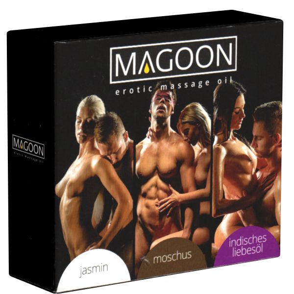 Magoon Massageöl «3er Set» Geschenkset, erotisches Massageöl mit verschiedenen Düften