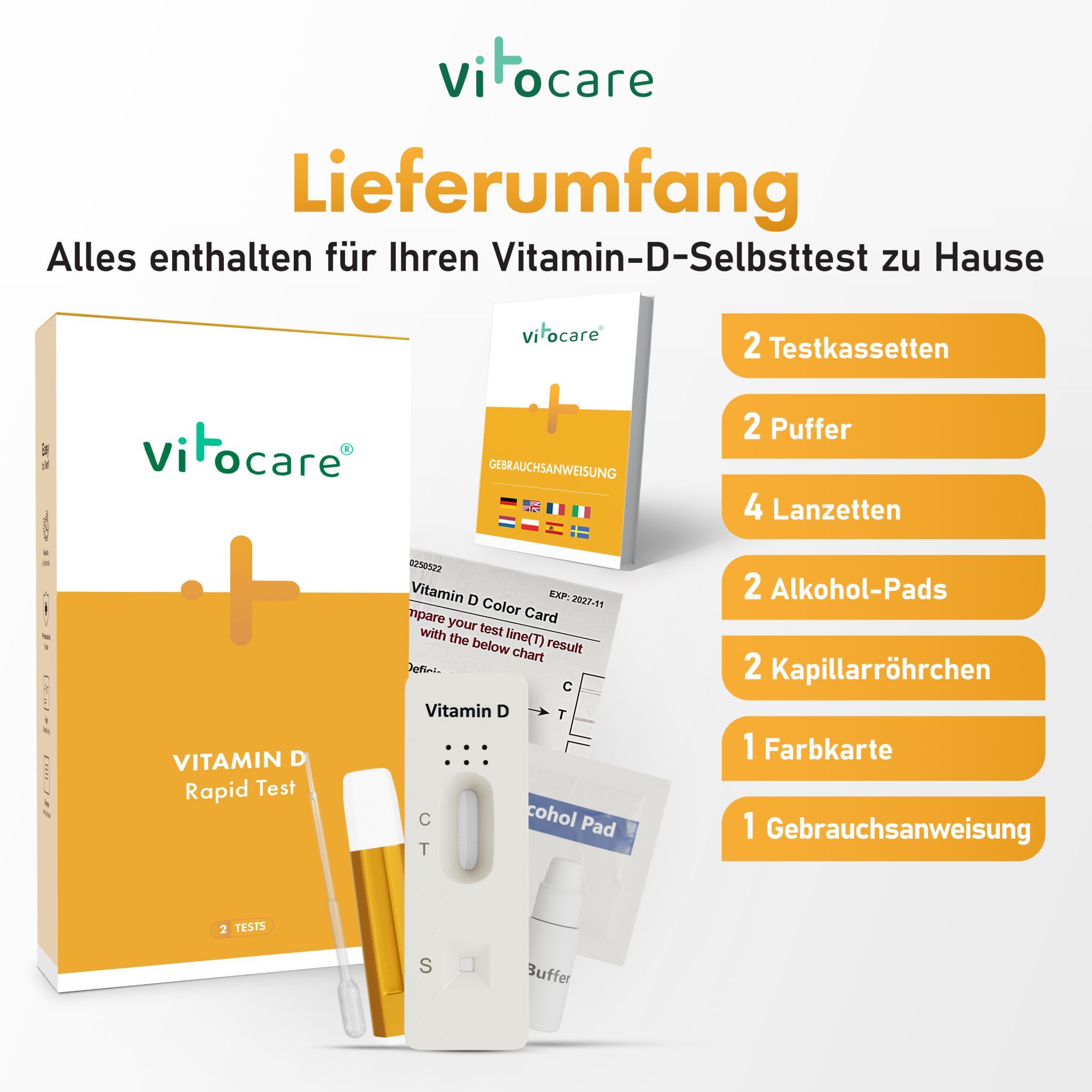 VITOCARE Vitamin D Test f. Zuhause | Vitamin D Mangel Selbsttest