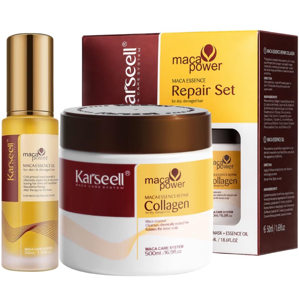 Karseell Haarpflege-Set: Kollagen-Haarmaske + Arganöl-Serum 550 ml Zahncreme