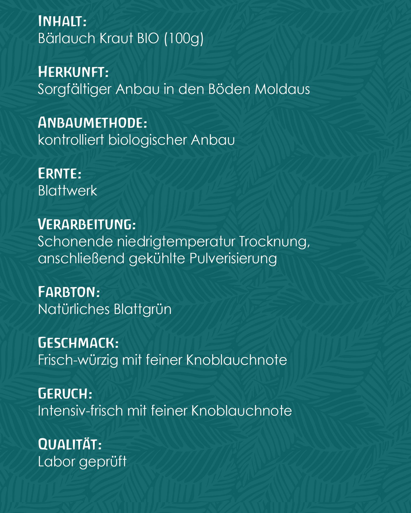 Tausendkraut Bärlauch Kraut BIO