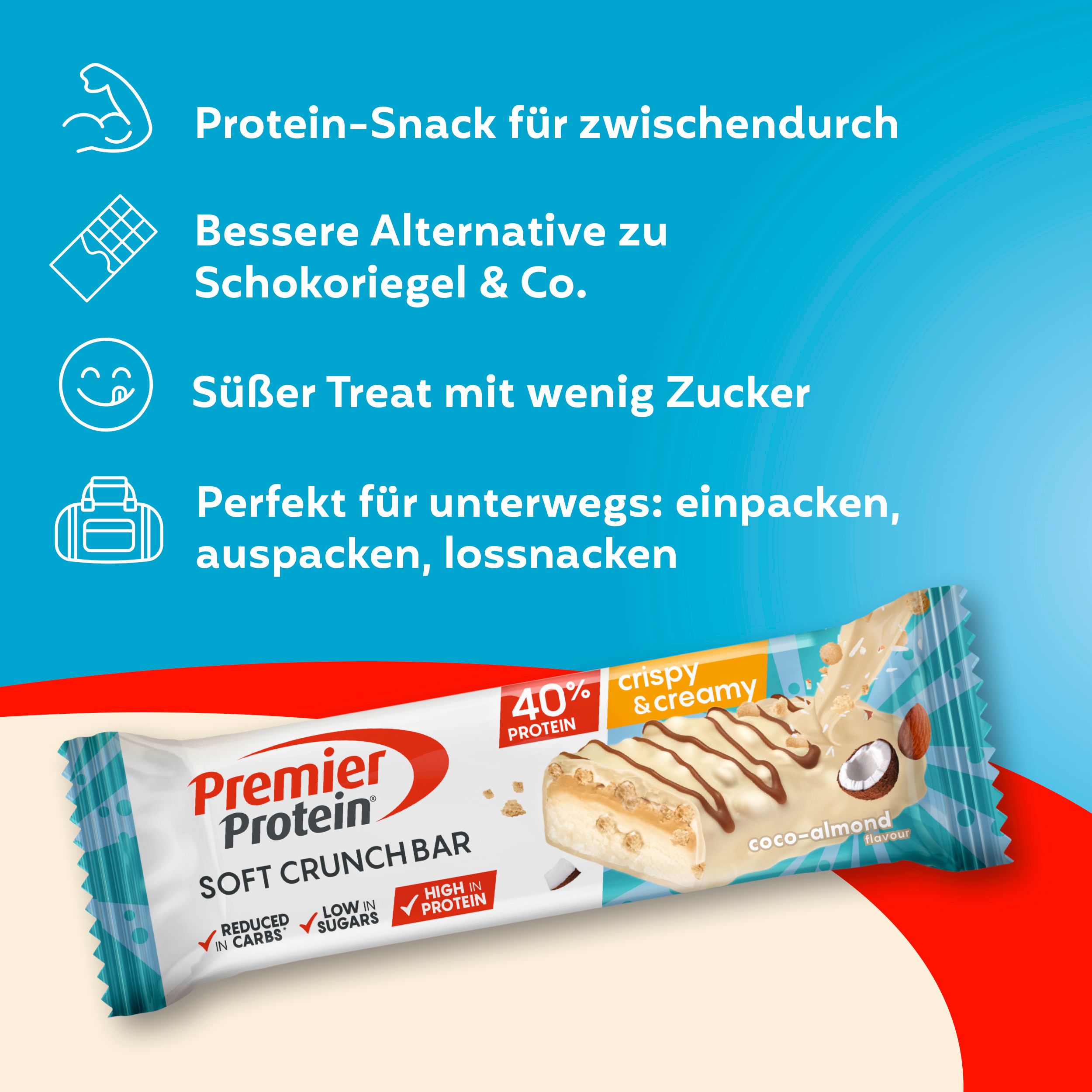 Premier Protein Soft Crunch Bar 40% High Protein Riegel