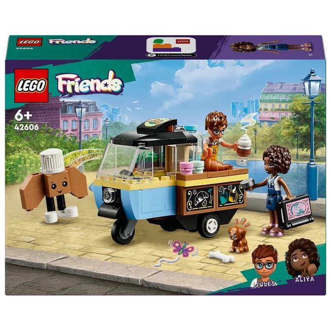 LEGO Friends 42606 Furgoncino del Fornaio, Giochi per Bambini di 6+ Anni con Cucina Giocattolo, Cib