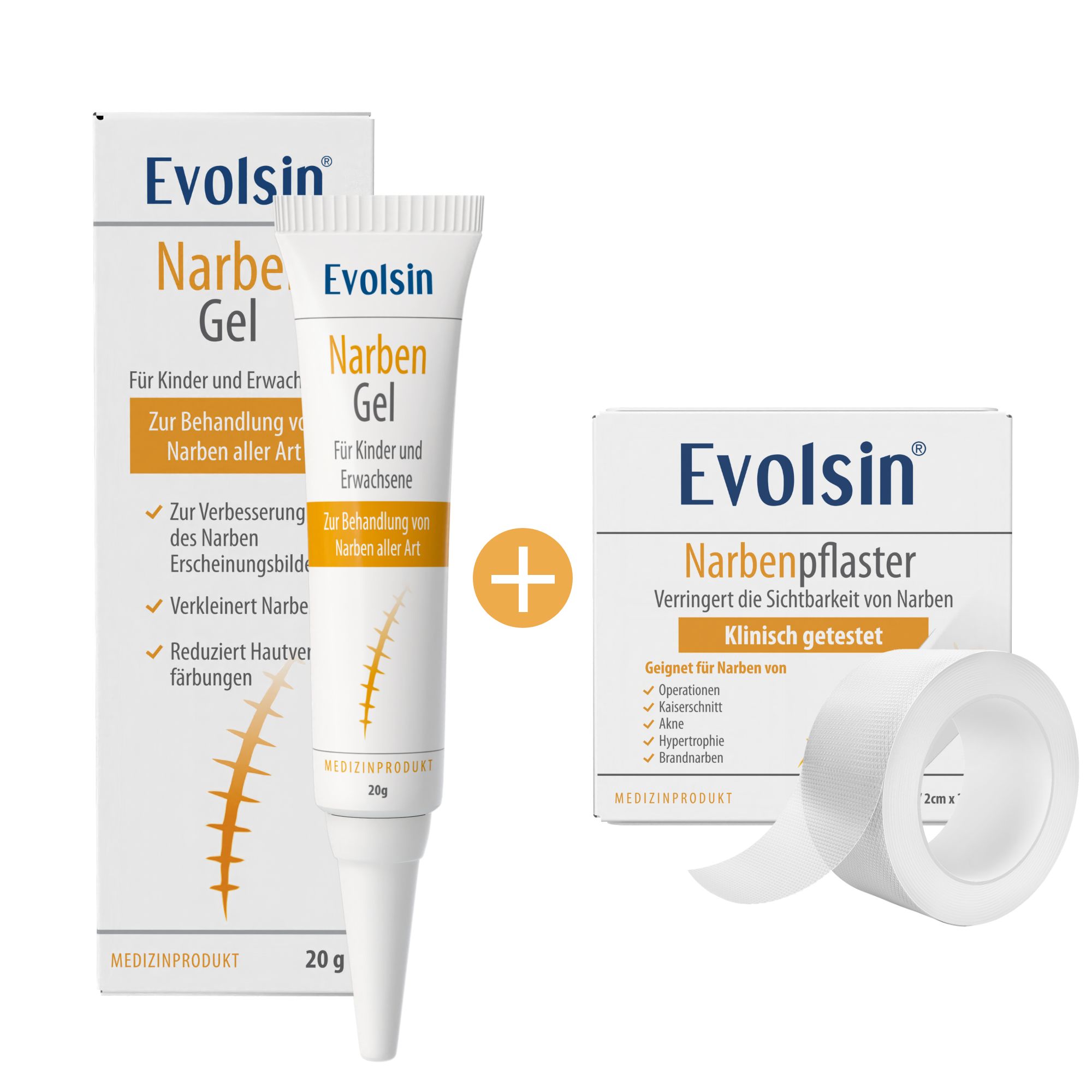 Evolsin® Narben Intensiv-Kur: Narbengel + Narbenpflaster - Reduziert die Sichtbarkeit von und 1 St