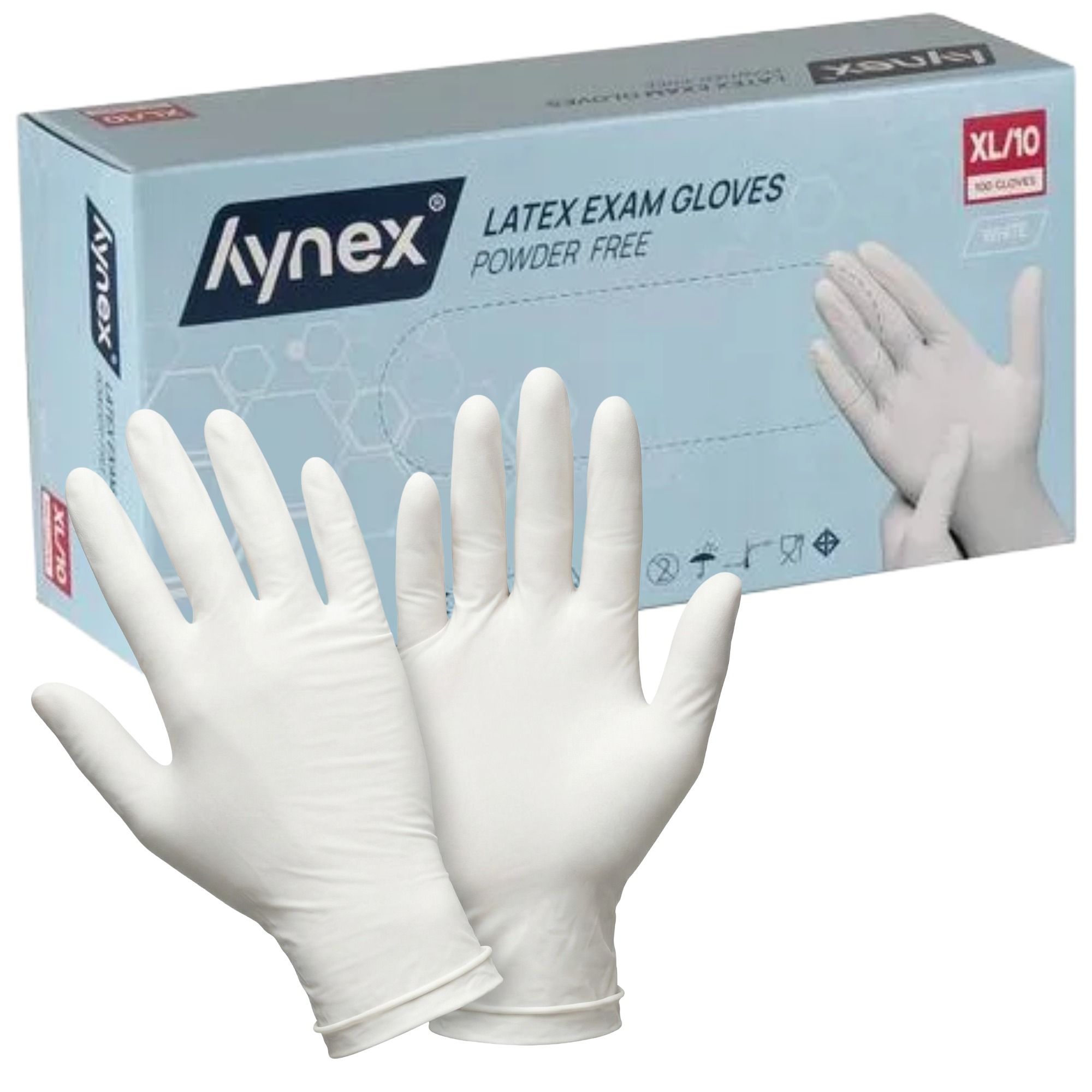 Hynex Latex med.Unt.Handschuh unste.puderfrei XL 100 St Handschuhe