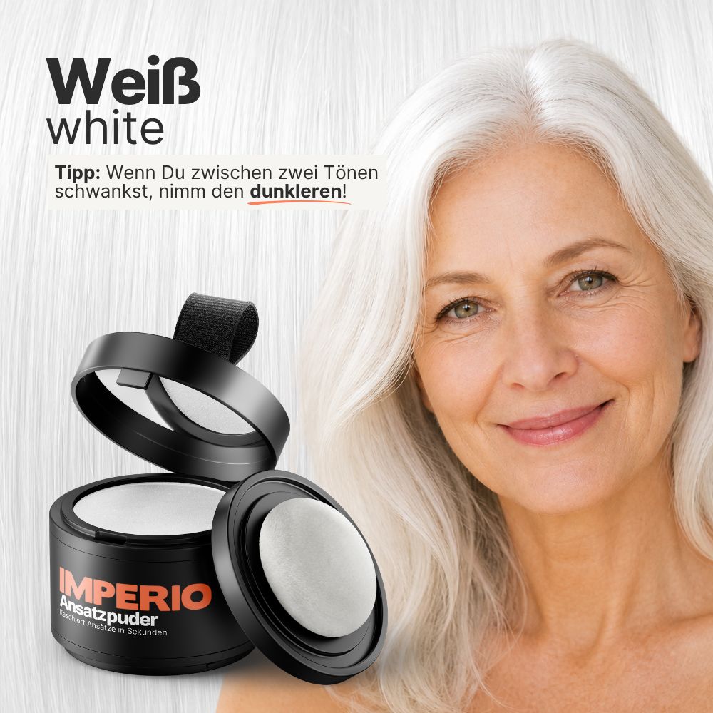 IMPERIO® Ansatzpuder - kaschiert herauswachsende Ansätze & kahle Stellen im Haar
