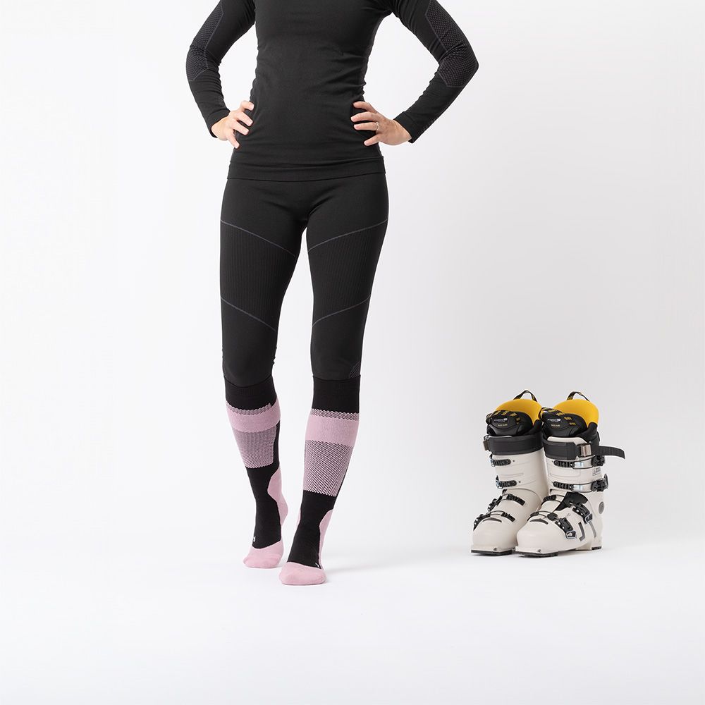 Occulto Damen Kommpressions Skisocken (Modell: Taylor) Grey-Pink 39-42