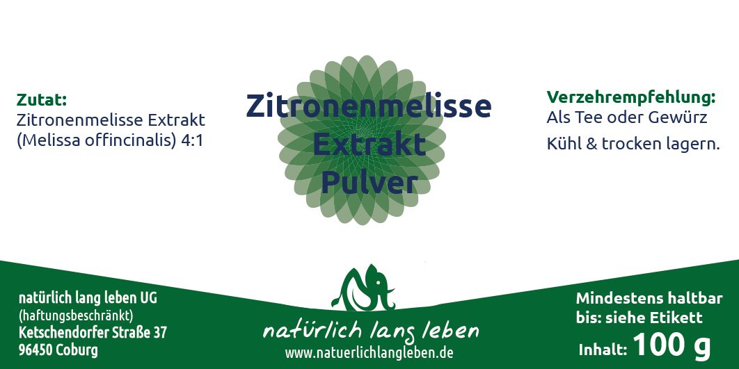 natürlich lang leben BIO Zitronenmelisse Pulver 100 g