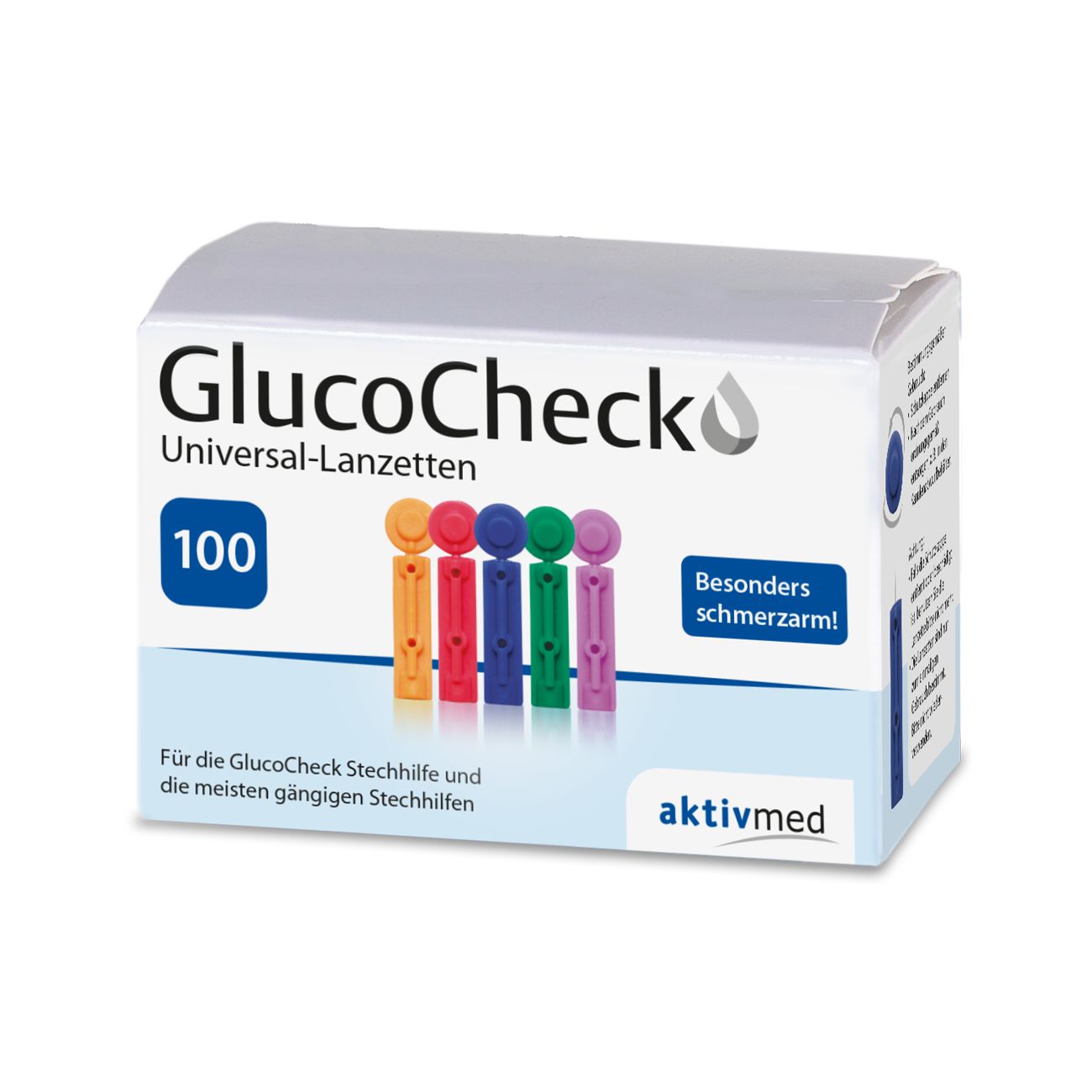 GlucoCheck Universallanzetten [bunt] für viele gängige Stechhilfen (100 Stück)